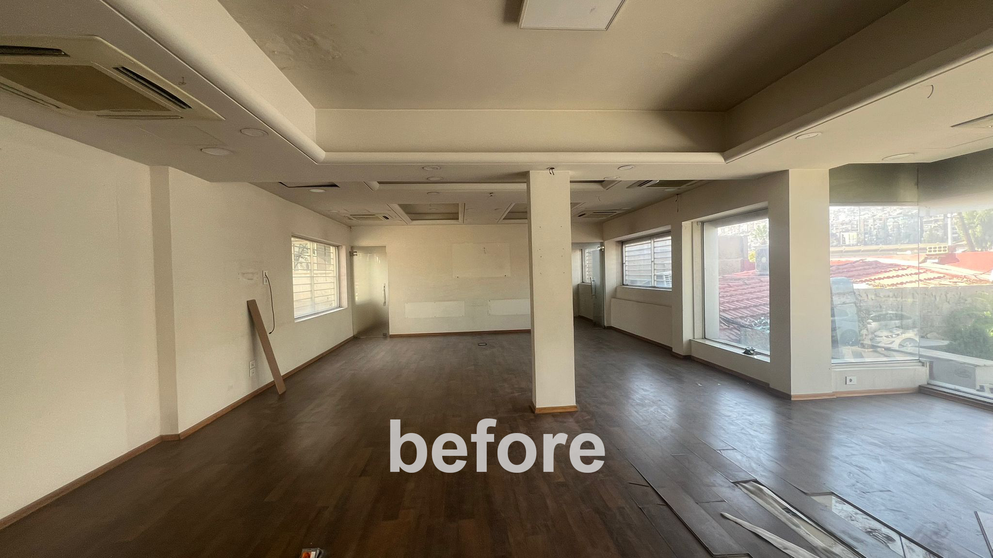 Before renovation – damaged space