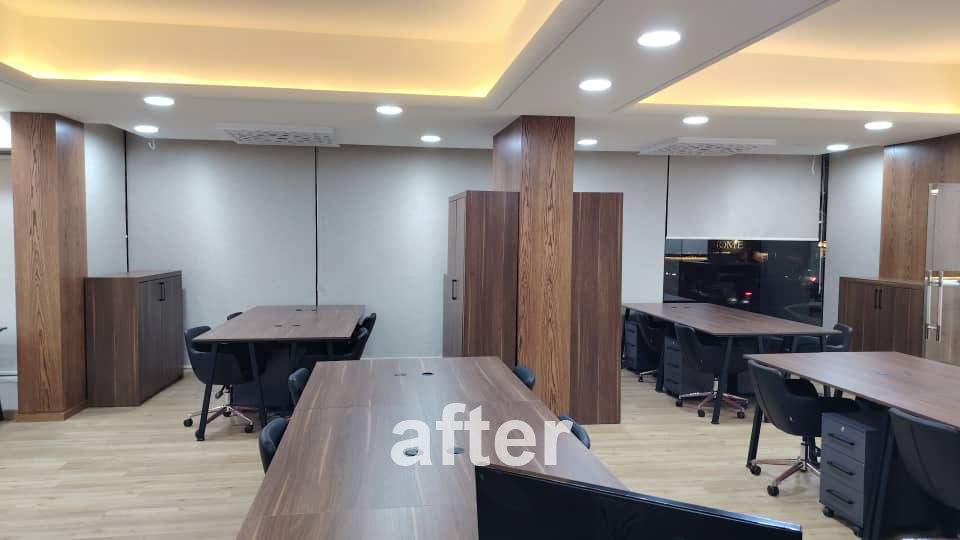 After renovation – office area view