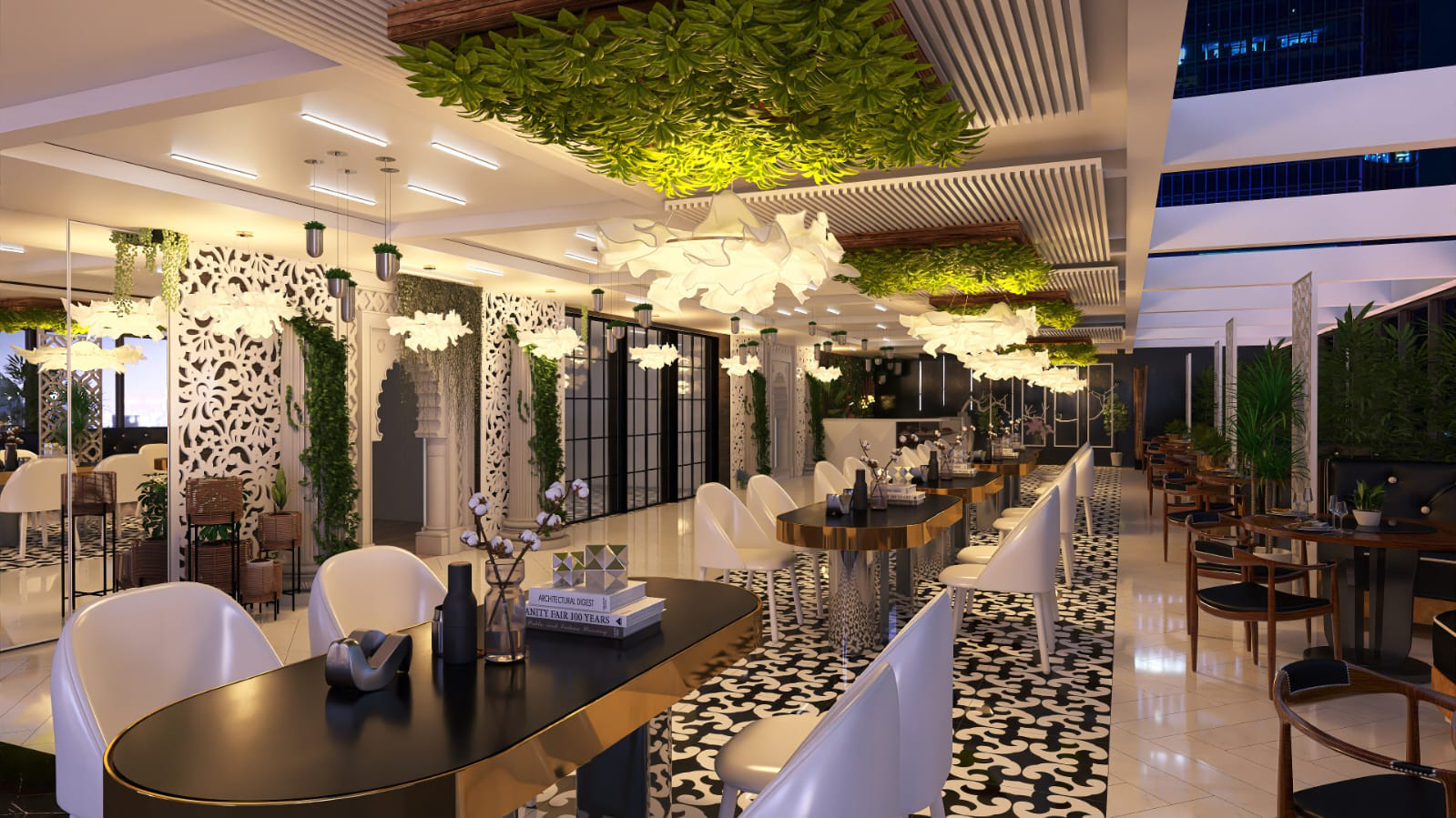 Interior dining and seating area