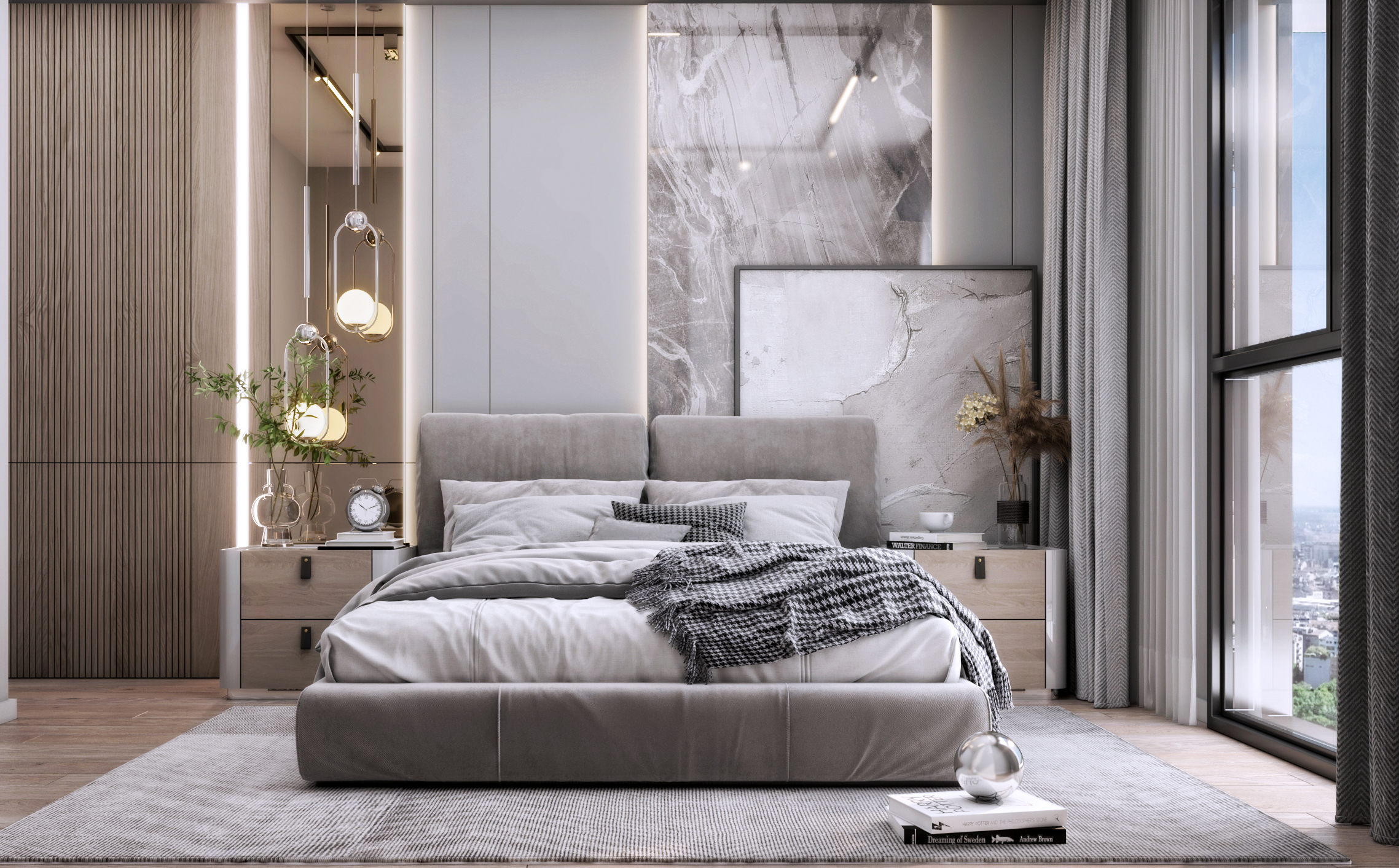 Master bedroom modern lighting