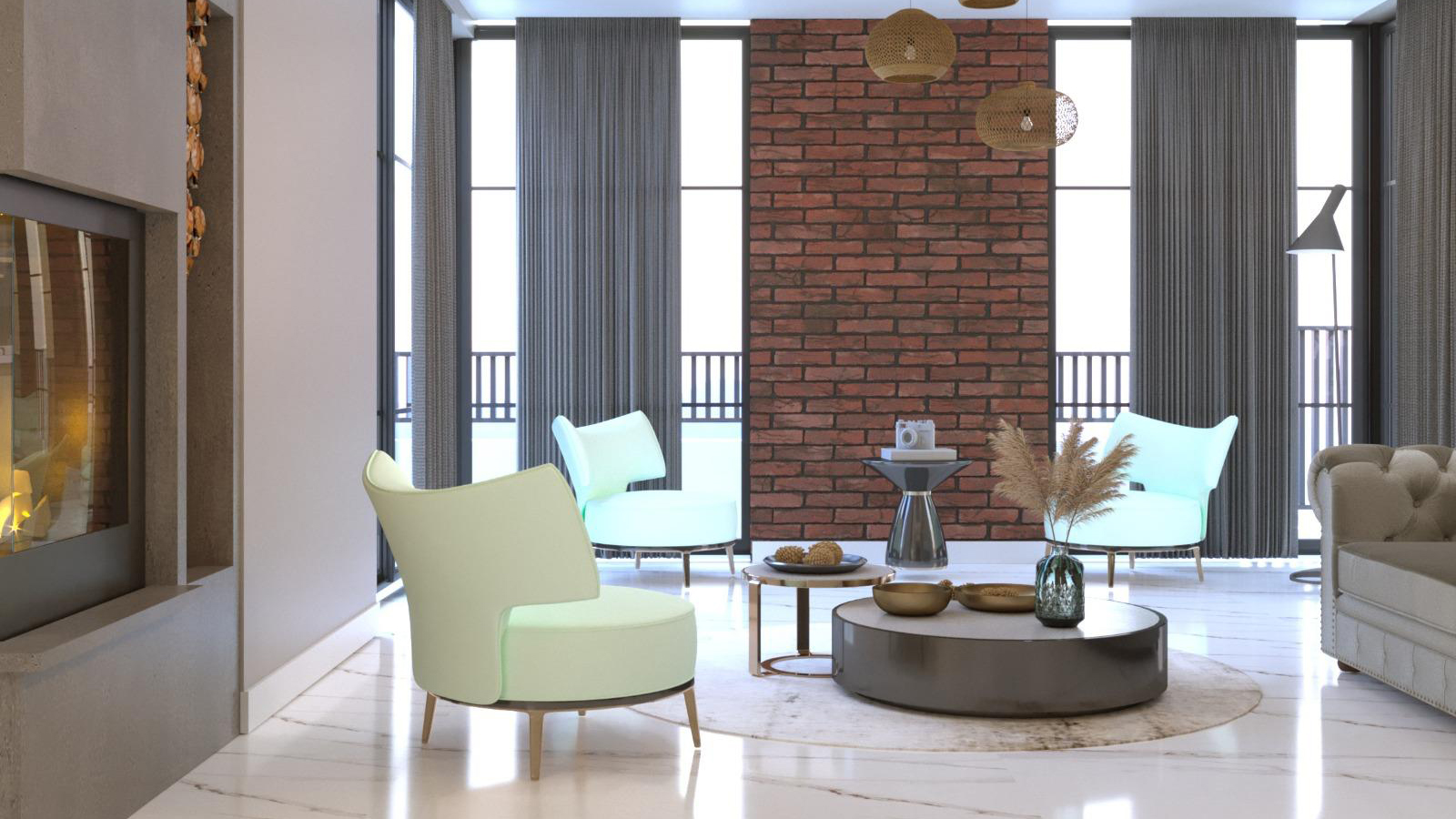 Modern villa exterior – night lighting