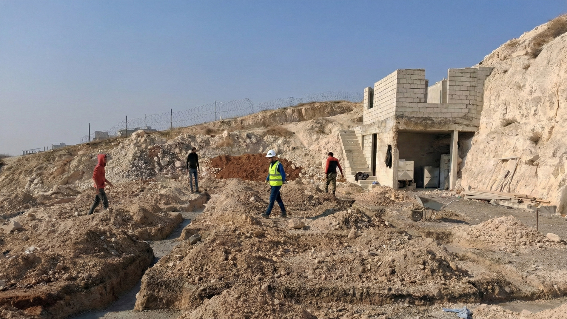 Foundation excavation and grid preparation